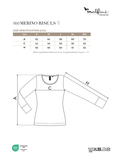 "Damska koszulka Merino rise ls 160 Malfini Premium - komfort i styl 