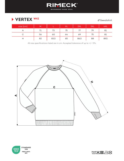 Herren-Sweatshirt Vertex W42 marlboro rot Malfini Rimeck