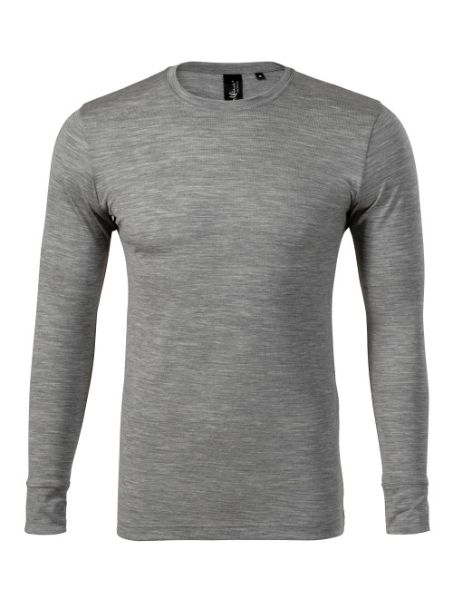 Malfini Men's Merino Rise LS 159 Dark Gray Melange T-Shirt
