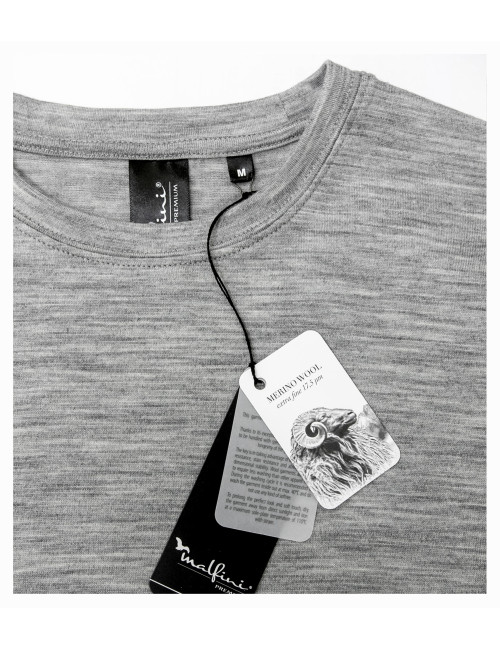 Malfini Men's Merino Rise LS 159 Dark Gray Melange T-Shirt