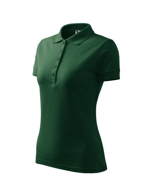 Pique Polo 210 dunkelgrünes Malfini Damen-Poloshirt