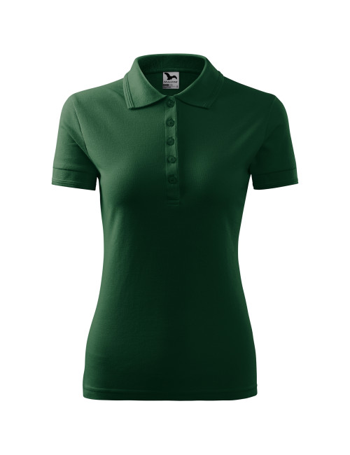 Pique Polo 210 dunkelgrünes Malfini Damen-Poloshirt