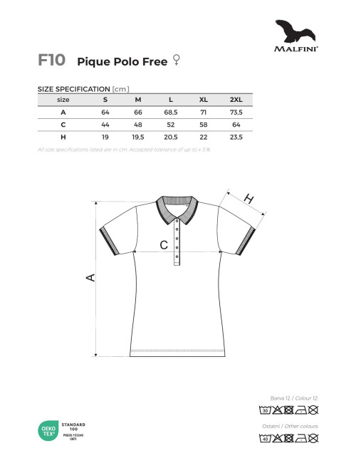 Koszulka polo damska Pique polo free F10 turkus Malfini