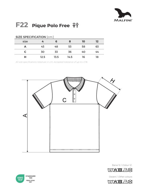 Koszulka polo dziecięca Pique polo free F22 czerwony Malfini