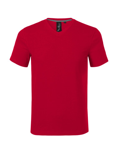 Koszulka męska Action v-neck 700 formula red Malfini premium