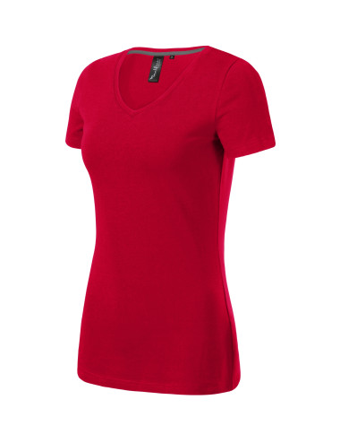 Action v-neck 701 formula red Malfini premium women`s T-shirt
