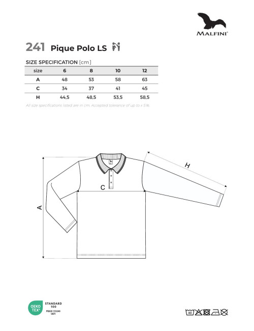 Koszulka polo dziecięca Pique polo ls 241 granatowy Malfini