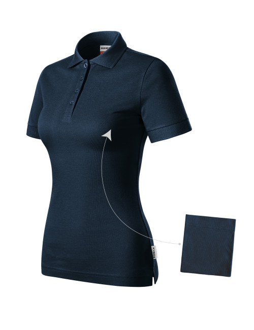 Women`s polo shirt Resist heavy polo R21 navy blue 02 (brand label) Malfini Rimeck