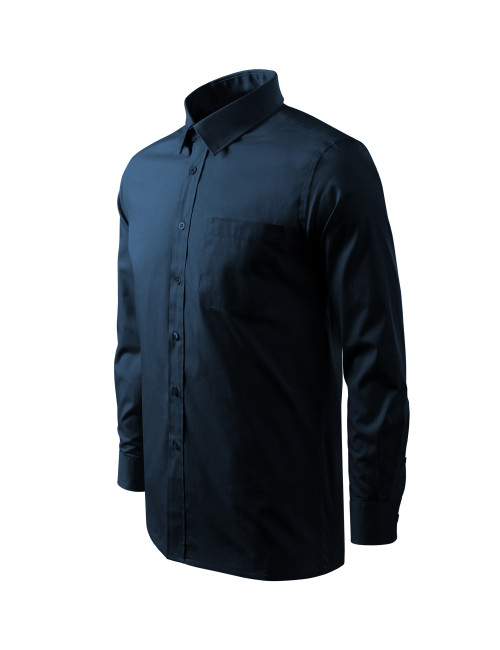 Herrenhemd Style ls 209 marineblau Malfini