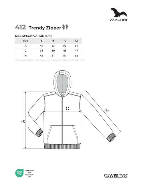 Kinder Sweatshirt Trendy Zipper 412 grasgrün Malfini