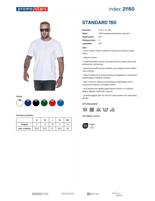 Herren T-Shirt Promostars Standard 150 Weiß