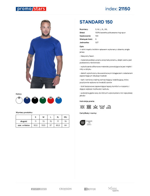 Herren-T-Shirt Standard 150 kornblumenblau Promostars