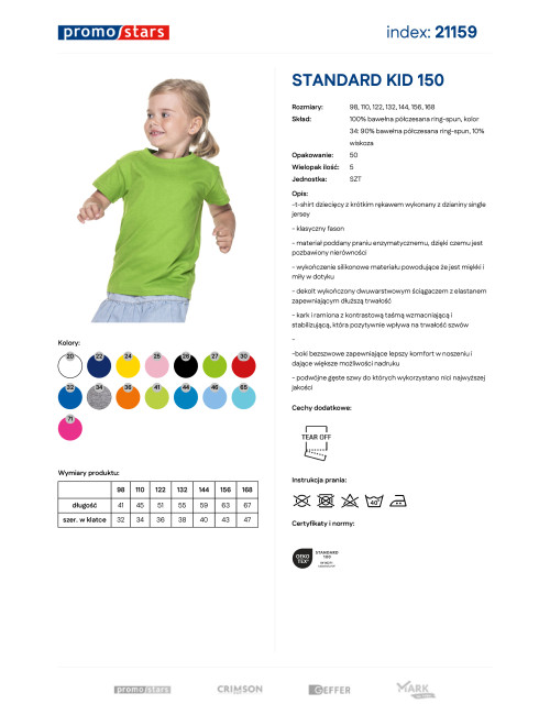 Promostars KINDER-T-SHIRT STANDARD KID 150 HELLGRÜN