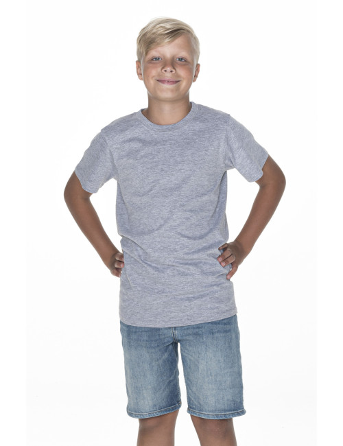 Kurzarm-T-Shirt für Kinder aus Single-Jersey-Qualität – klassischer Schnitt – enzymgewaschenes Material