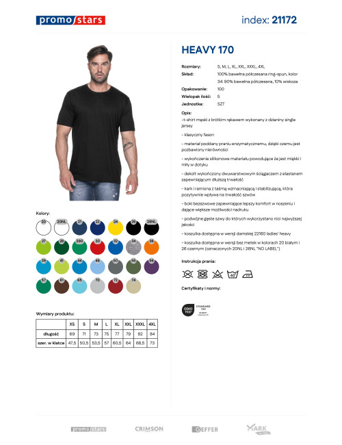 Promostars HEAVY HERREN T-SHIRT 170 SCHWARZ Stickereidruck Siebdruck Logo
