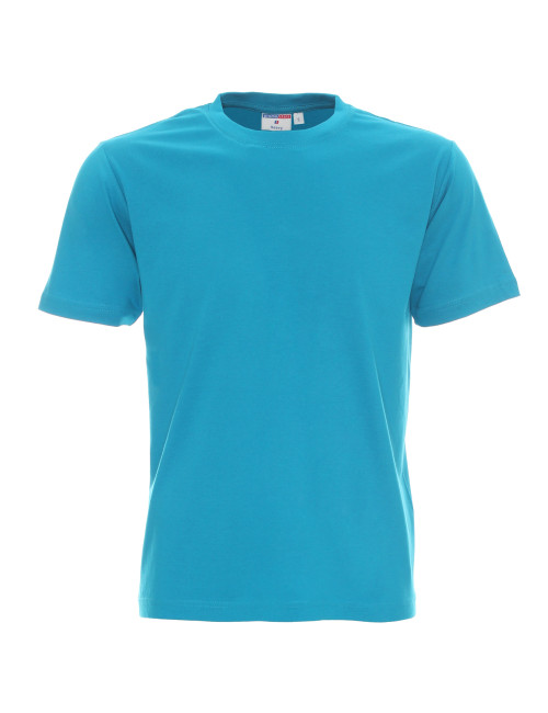 Promostars HEAVY Herren T-SHIRT 170 TÜRKIS Logodruck Siebdruck