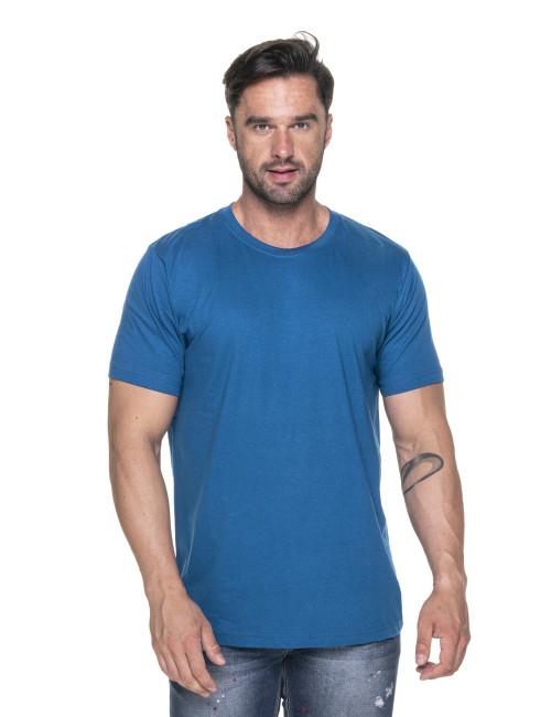 Promostars HEAVY HERREN T-SHIRT 170 BLAU DTF-Druck Siebdruck-Stickerei
