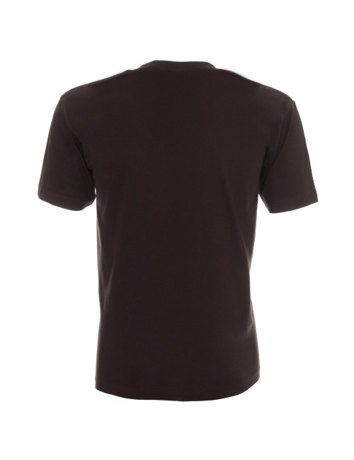 Promostars HEAVY Men`s T-SHIRT 170 DARK BROWN logo embroidery print