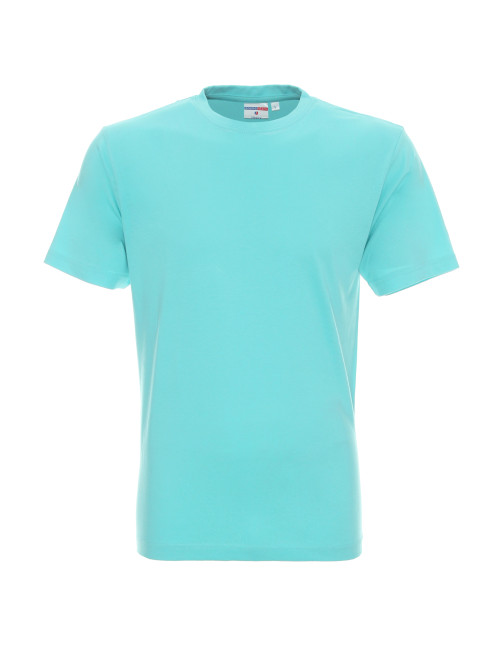 Promostars HEAVY HERREN T-SHIRT 170 HELLBLAU mit aufgesticktem Logo