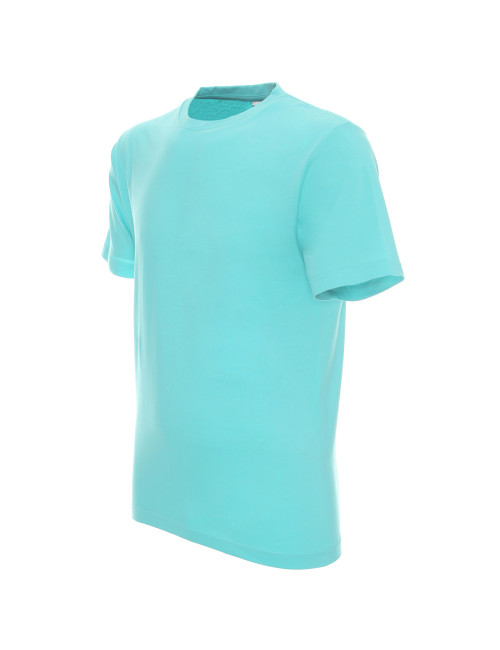 Promostars HEAVY HERREN T-SHIRT 170 HELLBLAU mit aufgesticktem Logo