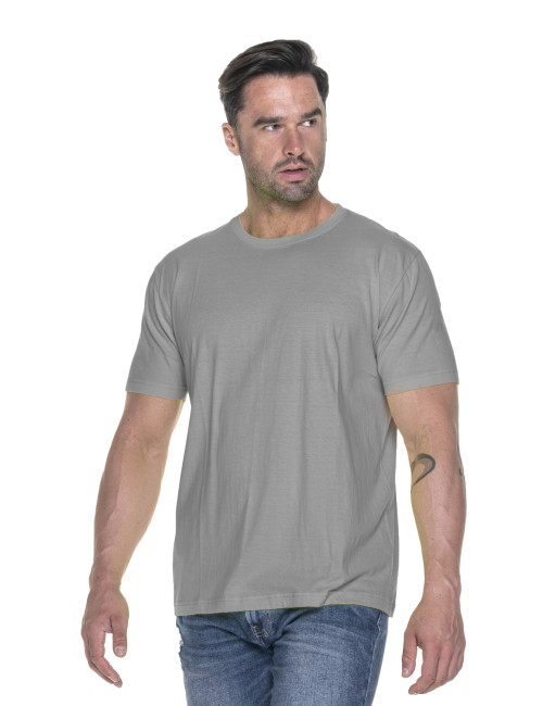 Promostars HEAVY HERREN T-SHIRT 170 HELLGRAU Siebdruck-Logo