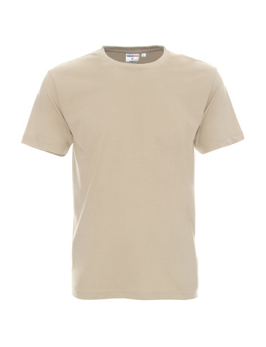 Promostars HEAVY Herren-T-Shirt 170 Beige mit Stickerei und Siebdruck-Logo