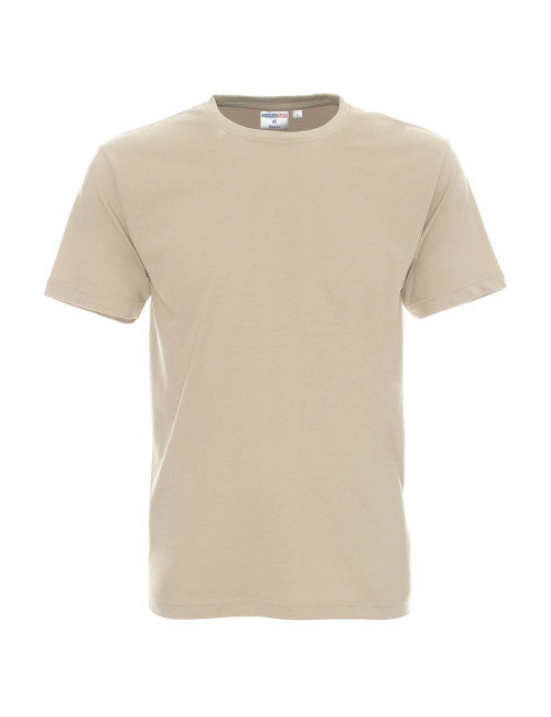 Promostars HEAVY Herren-T-Shirt 170 Beige mit Stickerei und Siebdruck-Logo