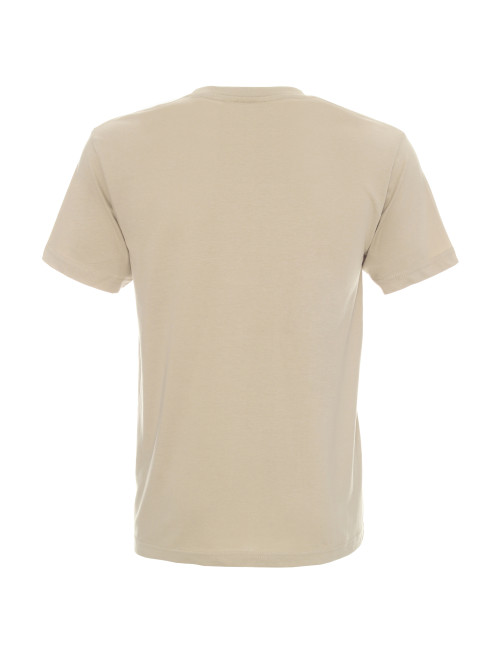 Promostars HEAVY Herren-T-Shirt 170 Beige mit Stickerei und Siebdruck-Logo