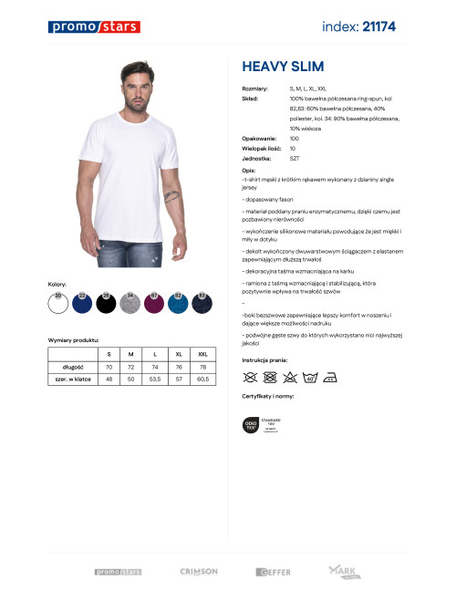 Herren T-Shirt Promostars Heavy Slim Weiß