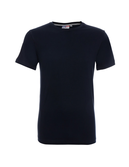Promostars HEAVY SLIM Herren-T-Shirt, marineblauer Aufdruck, Stickerei, Siebdruck