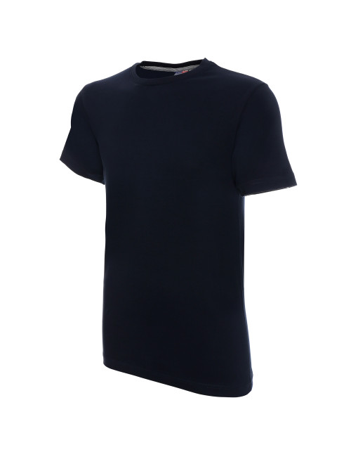 Promostars HEAVY SLIM Herren-T-Shirt, marineblauer Aufdruck, Stickerei, Siebdruck