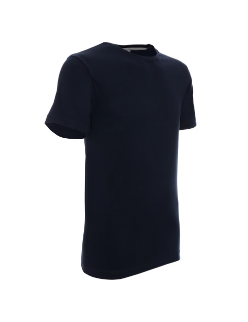 Promostars HEAVY SLIM Herren-T-Shirt, marineblauer Aufdruck, Stickerei, Siebdruck