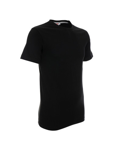 Promostars HEAVY SLIM Men`s T-SHIRT BLACK embroidery logo print silkscreen