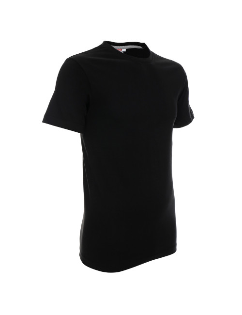Promostars HEAVY SLIM Men`s T-SHIRT BLACK embroidery logo print silkscreen