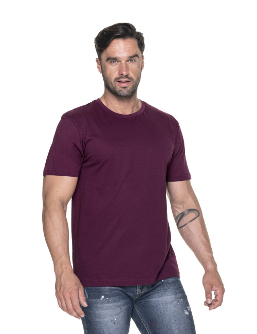 Promostars HEAVY SLIM HERREN T-SHIRT BURGUNDY Stickerei DTF-Druck Siebdruck