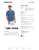 Promostars HEAVY SLIM Men`s T-SHIRT BLUE MELANGE printed logo embroidery