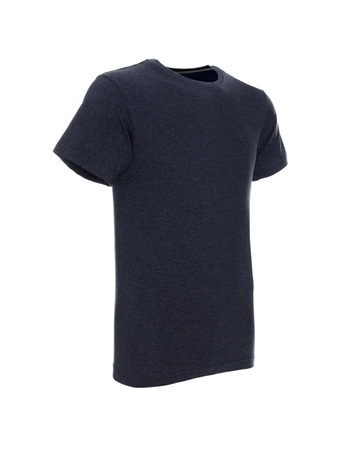 Promostars HEAVY SLIM Men`s T-SHIRT STEEL-BLUE MELANGE embroidery