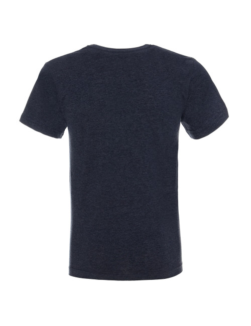 Promostars HEAVY SLIM Men`s T-SHIRT STEEL-BLUE MELANGE embroidery