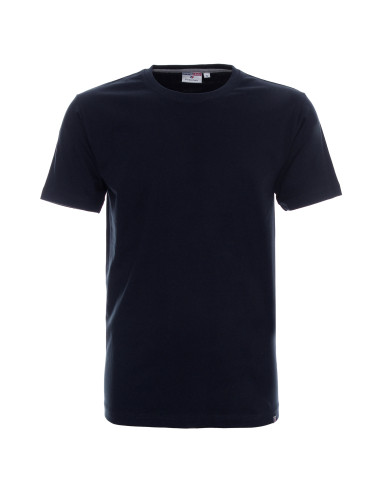 Promostars PREMIUM Herren-T-Shirt, marineblauer Aufdruck, Stickerei, Logo-Transfer