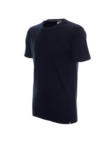 Promostars PREMIUM Herren-T-Shirt, marineblauer Aufdruck, Stickerei, Logo-Transfer