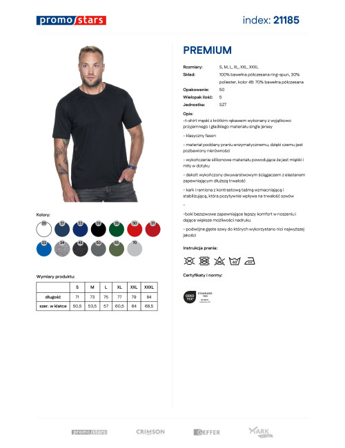 Promostars PREMIUM Men`s T-SHIRT BLACK embroidery logo print silkscreen