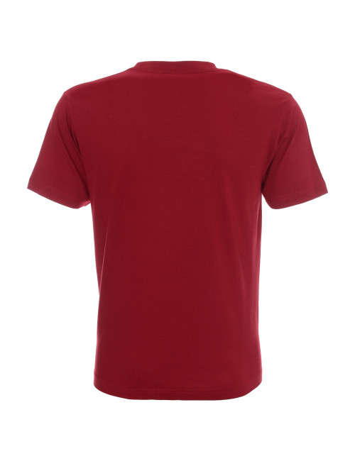 Promostars PREMIUM Men`s T-SHIRT DARK RED embroidered logo DTG print
