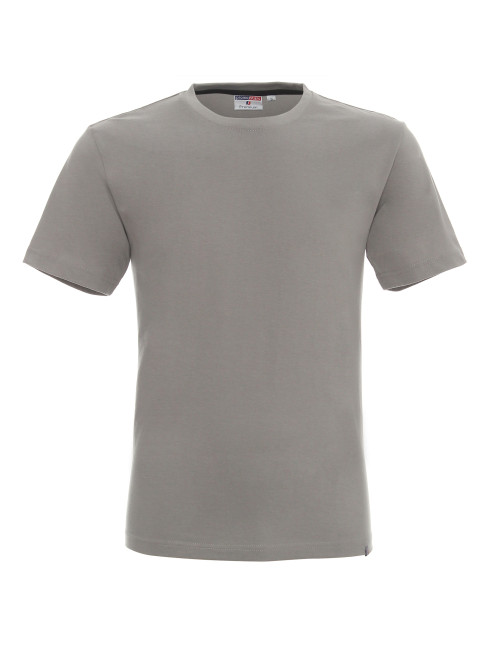 Promostars PREMIUM HERREN T-SHIRT HELLGRAU mit Siebdruck und Logo-Stickerei