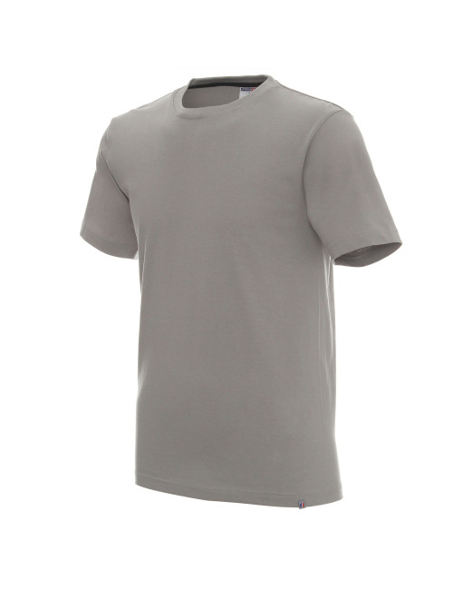 Promostars PREMIUM HERREN T-SHIRT HELLGRAU mit Siebdruck und Logo-Stickerei