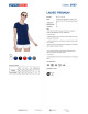 Promostars LADIES` PREMIUM Damen-T-Shirt, marineblaue Stickerei, Logo-Aufdruck