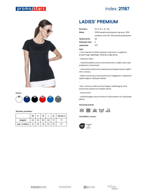 Promostars LADIES` PREMIUM Damen T-SHIRT SCHWARZ mit Logodruck für Unternehmen
