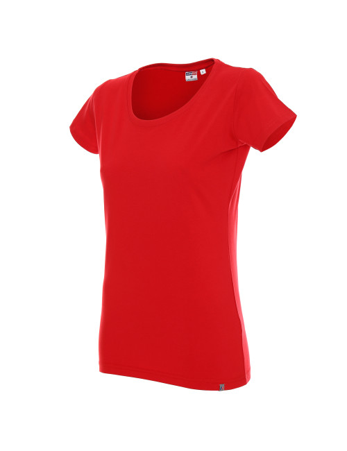 Promostars LADIES` PREMIUM Damen T-SHIRT ROT mit Logo-Stickerei und Siebdruck