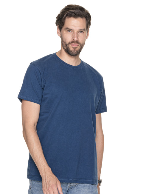 CRIMSON CUT MOSS HERREN-T-SHIRT DUNKELBLAU DTG-Druck-Sticklogo