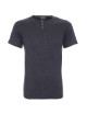 Promostars BUTTON HERRENBLUSE DUNKELGRAU MELANGE Stickerei Siebdruck