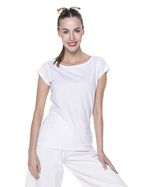 Damen-T-Shirt Promostars Fantasy Weiß Crimson Cut